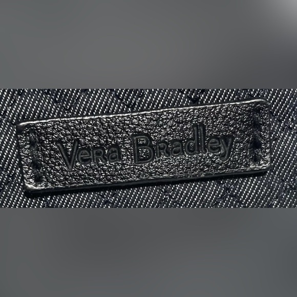 Vera Bradley 'Denim Navy Midnight Garden' Turquoise Floral Embroidered & Quilted - Picture 9 of 16